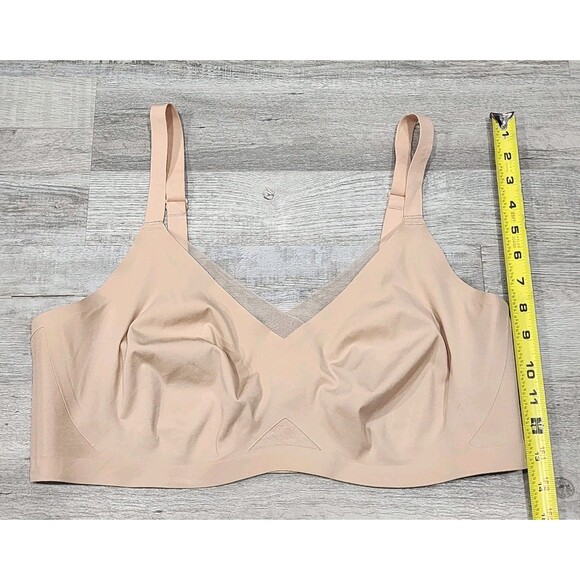 Honey Love Women Bra 2X Beige Crossover Wireless Lightly Lined Convertible - Picture 2 of 6
